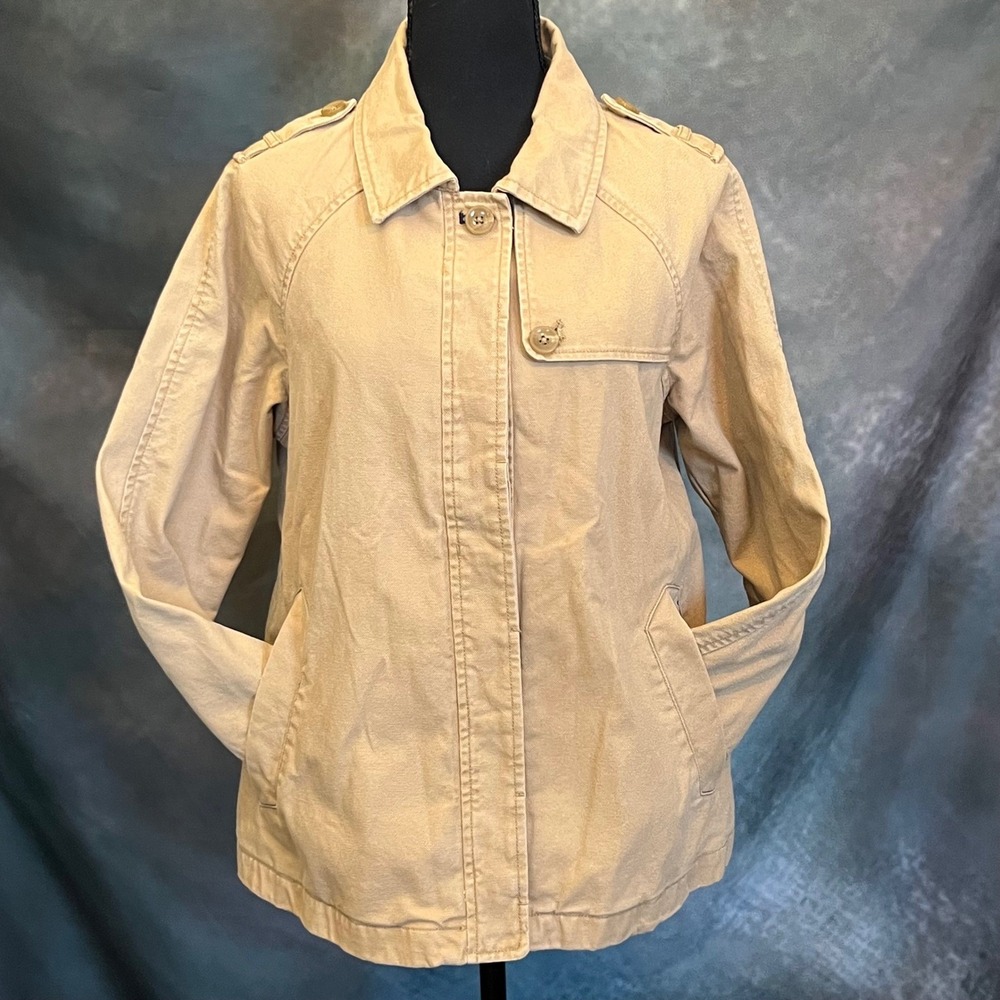 Vineyard Vines Duck Canvas Cotton Swing Trench Jacket Camel Tan Size Medium